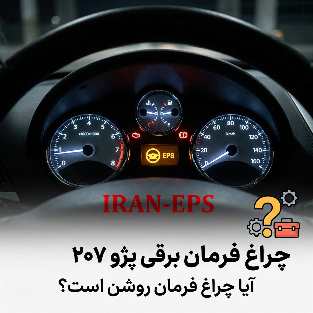 روشن شدن چراغ فرمان برقی پژو 207؛ علت‌ها، خطرات و هزینه تعمیر در سال 1405